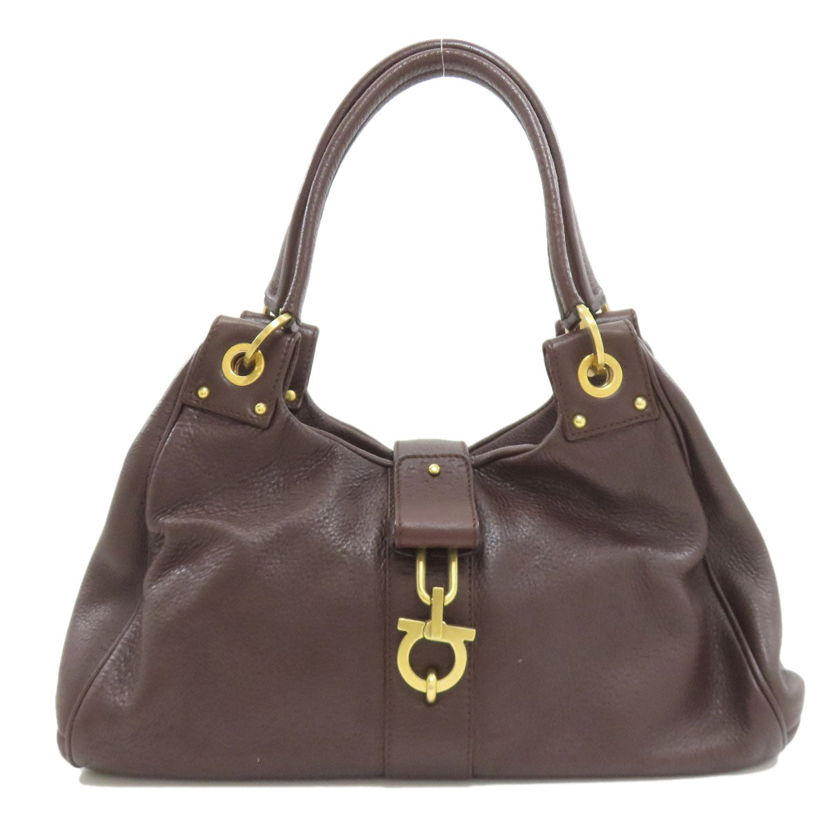 Salvatore Ferragamo サルヴァトーレフェラガモ ガンチー二金具 ハンドバッグ レザー レディース 中古