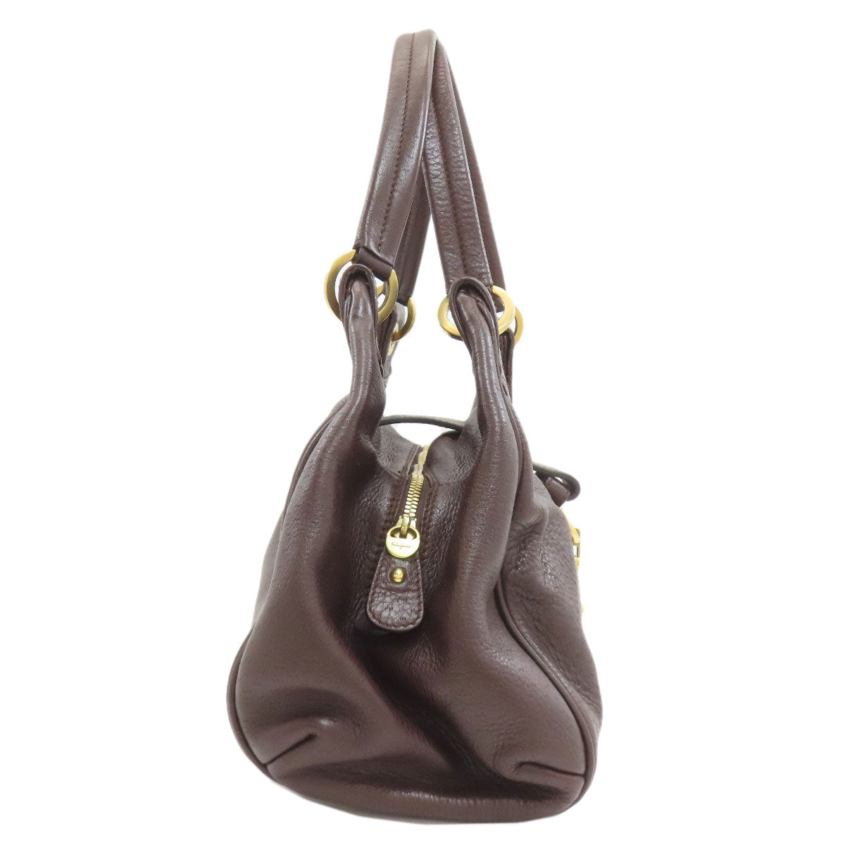 Salvatore Ferragamo サルヴァトーレフェラガモ ガンチー二金具 ハンドバッグ レザー レディース 中古