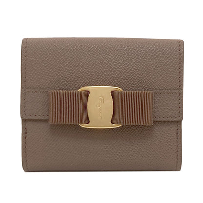 Salvatore Ferragamo サルヴァトーレフェラガモ ヴァラリボン 二つ折り財布（小銭入れあり） レザー レディース 中古