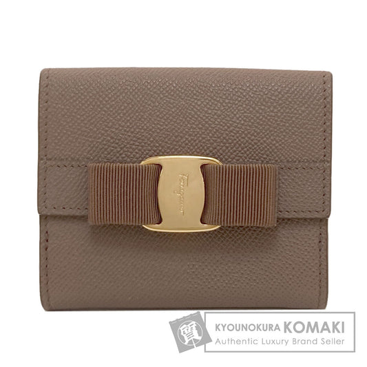 Salvatore Ferragamo サルヴァトーレフェラガモ ヴァラリボン 二つ折り財布（小銭入れあり） レザー レディース 中古