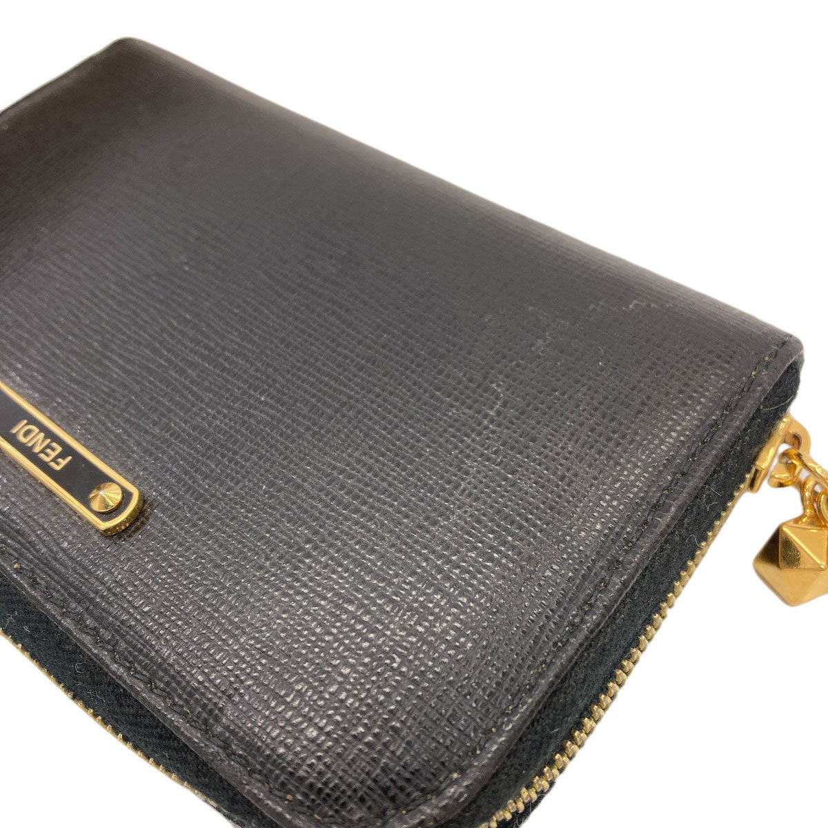 FENDI フェンディ ロゴ カードケース レザー レディース 中古