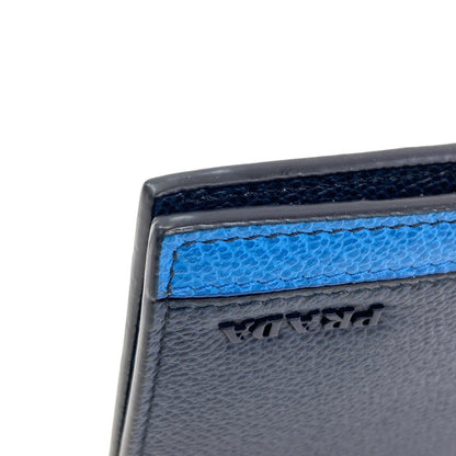 PRADA プラダ ロゴ 二つ折り財布（小銭入れなし） レザー レディース 中古