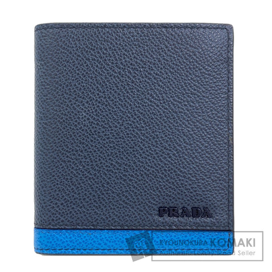 PRADA プラダ ロゴ 二つ折り財布（小銭入れなし） レザー レディース 中古