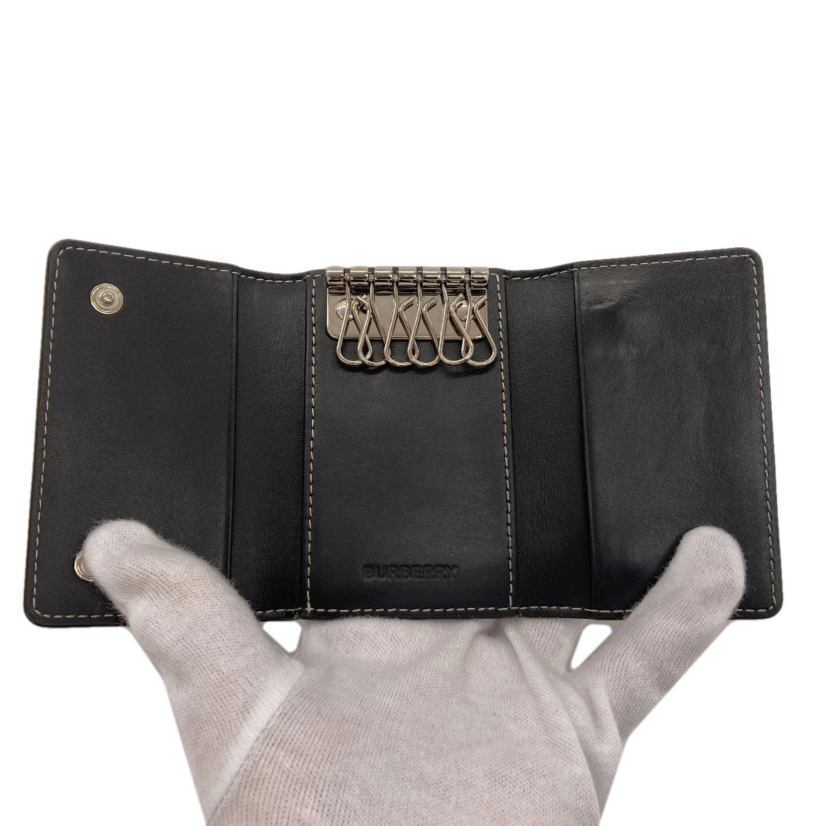 BURBERRY バーバリー バーバリーチェック キーケース PVC レディース 中古