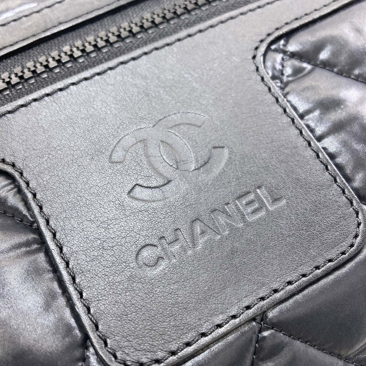 CHANEL シャネル コココクーン シルバー金具 ボストンバッグ ナイロン レディース 中古