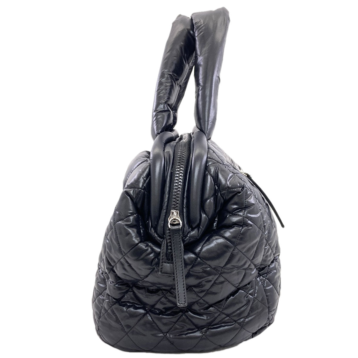 CHANEL シャネル コココクーン シルバー金具 ボストンバッグ ナイロン レディース 中古
