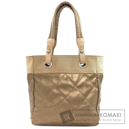 CHANEL シャネル パリビアリッツPM シルバー金具 トートバッグ キャンバス レディース 中古