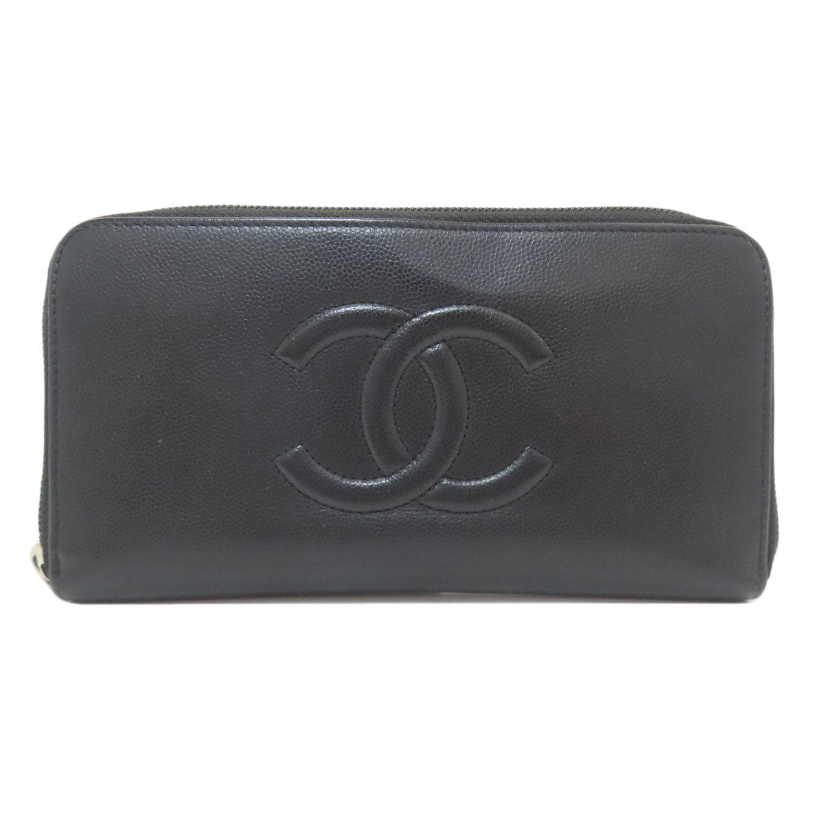 CHANEL シャネル ココマーク シルバー金具 長財布（小銭入れあり） グレインド カーフスキン レディース 中古