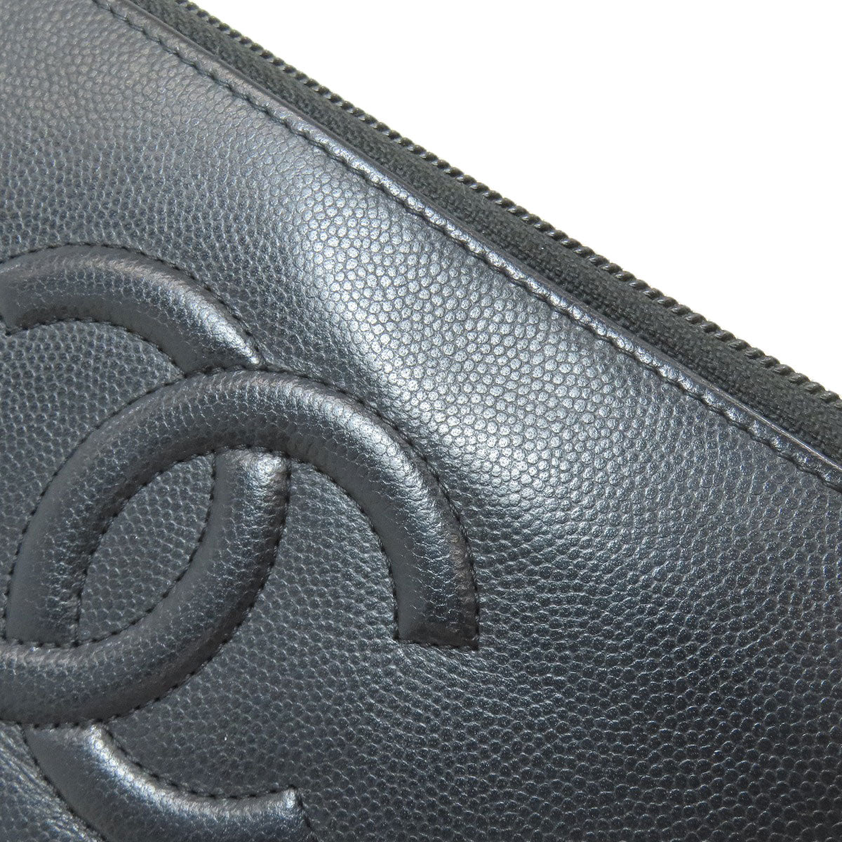 CHANEL シャネル ココマーク シルバー金具 長財布（小銭入れあり） グレインド カーフスキン レディース 中古