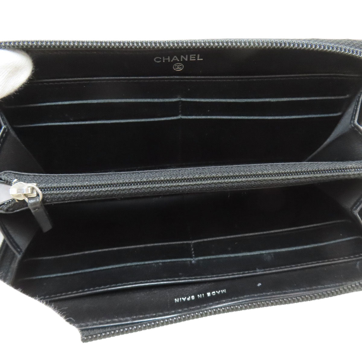 CHANEL シャネル ココマーク シルバー金具 長財布（小銭入れあり） グレインド カーフスキン レディース 中古