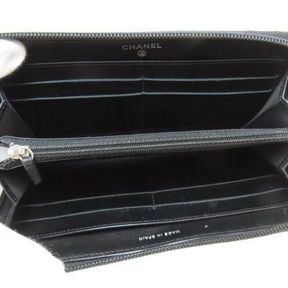 CHANEL シャネル ココマーク シルバー金具 長財布（小銭入れあり） グレインド カーフスキン レディース 中古