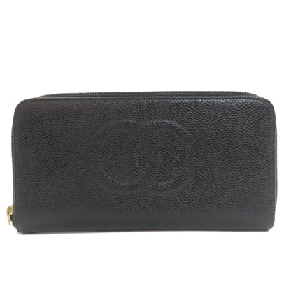 CHANEL シャネル ココマーク ゴールド金具 長財布（小銭入れあり） グレインド カーフスキン レディース 中古