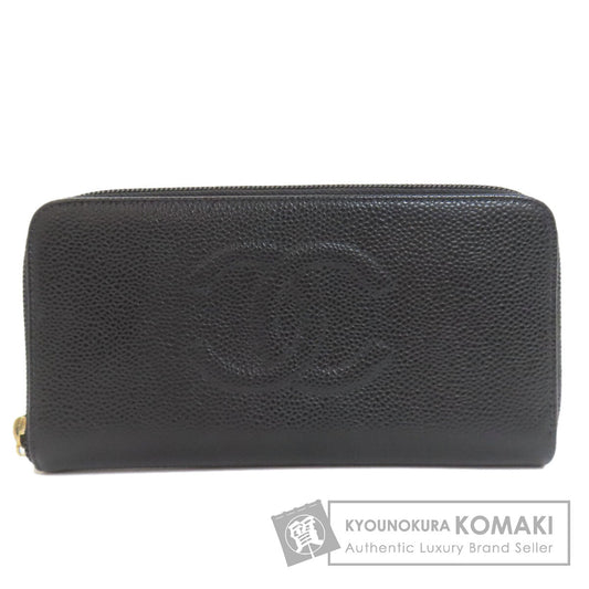 CHANEL シャネル ココマーク ゴールド金具 長財布（小銭入れあり） グレインド カーフスキン レディース 中古