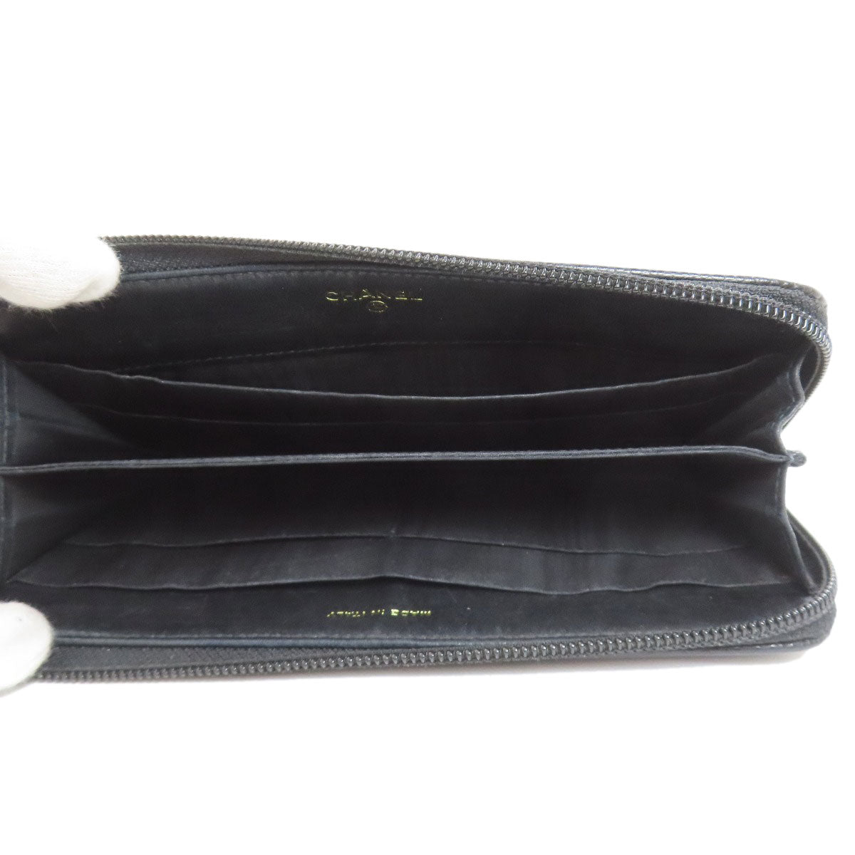 CHANEL シャネル ココマーク ゴールド金具 長財布（小銭入れあり） グレインド カーフスキン レディース 中古