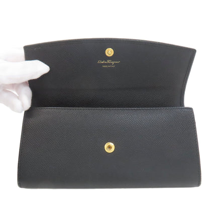 Salvatore Ferragamo サルヴァトーレフェラガモ ロゴ 長財布（小銭入れあり） レザー レディース 中古