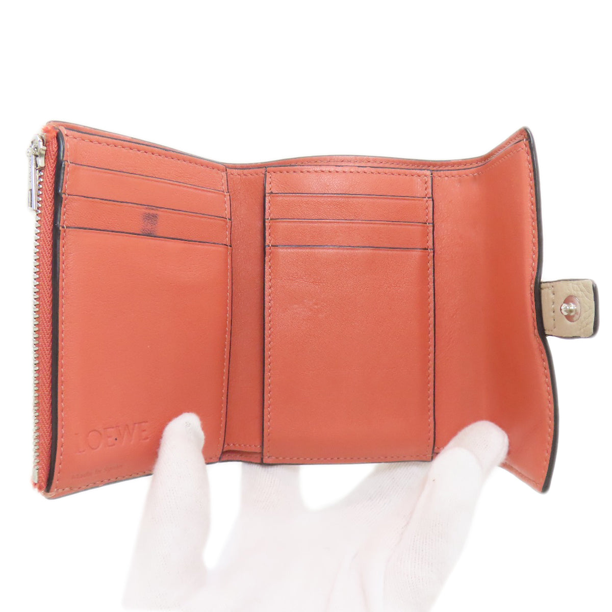 LOEWE ロエベ バーティカル ウォレット スモール 二つ折り財布（小銭入れあり） カーフ レディース 中古