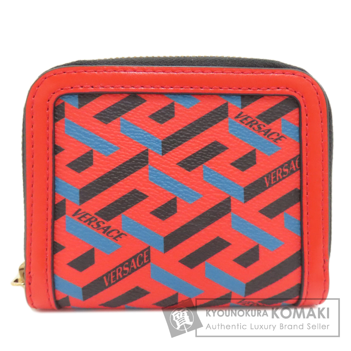 VERSACE ヴェルサーチ LA GRECA カードケース PVC レディース 中古