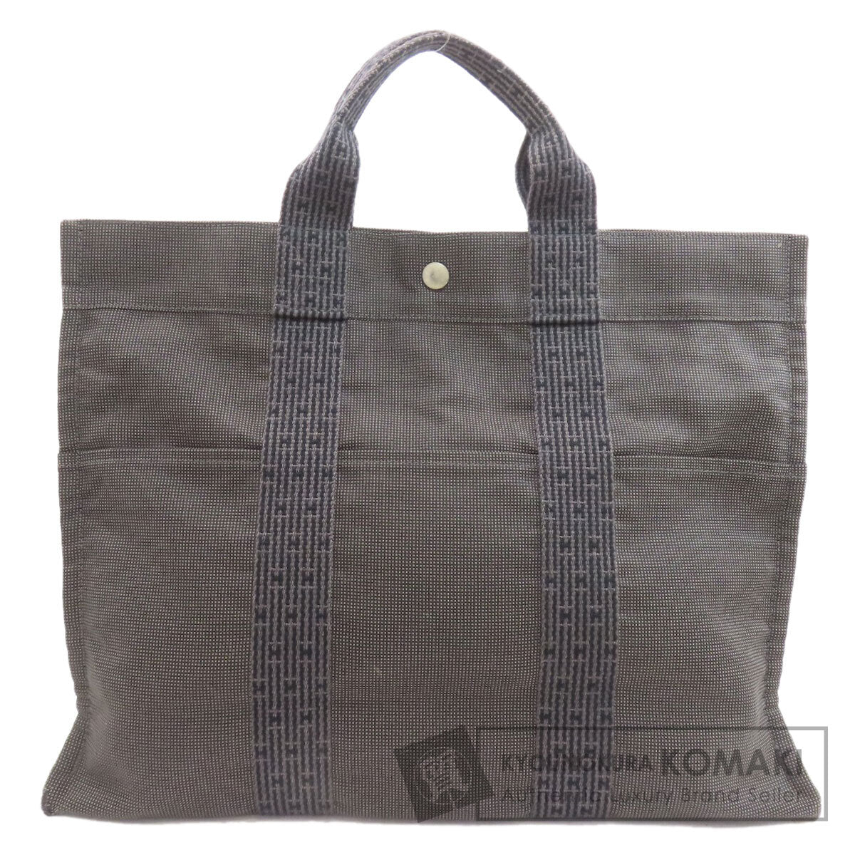 HERMES エルメス エールラインMM ハンドバッグ キャンバス レディース 中古