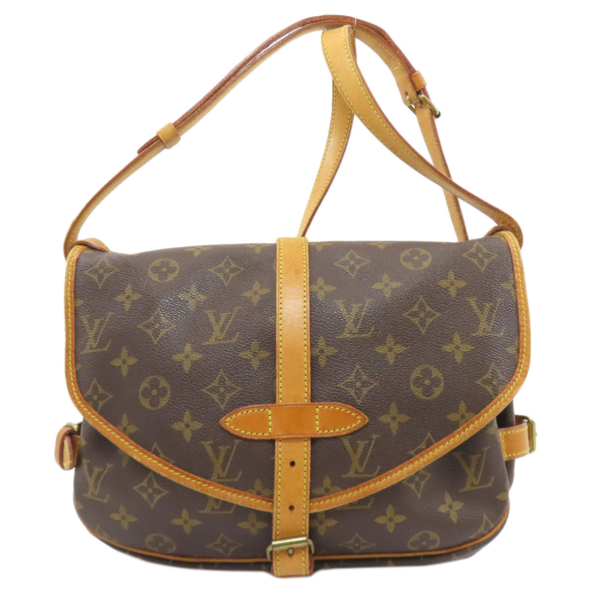 LOUIS VUITTON ルイヴィトン M40710 ソミュールMM ショルダーバッグ モノグラムキャンバス レディース 中古