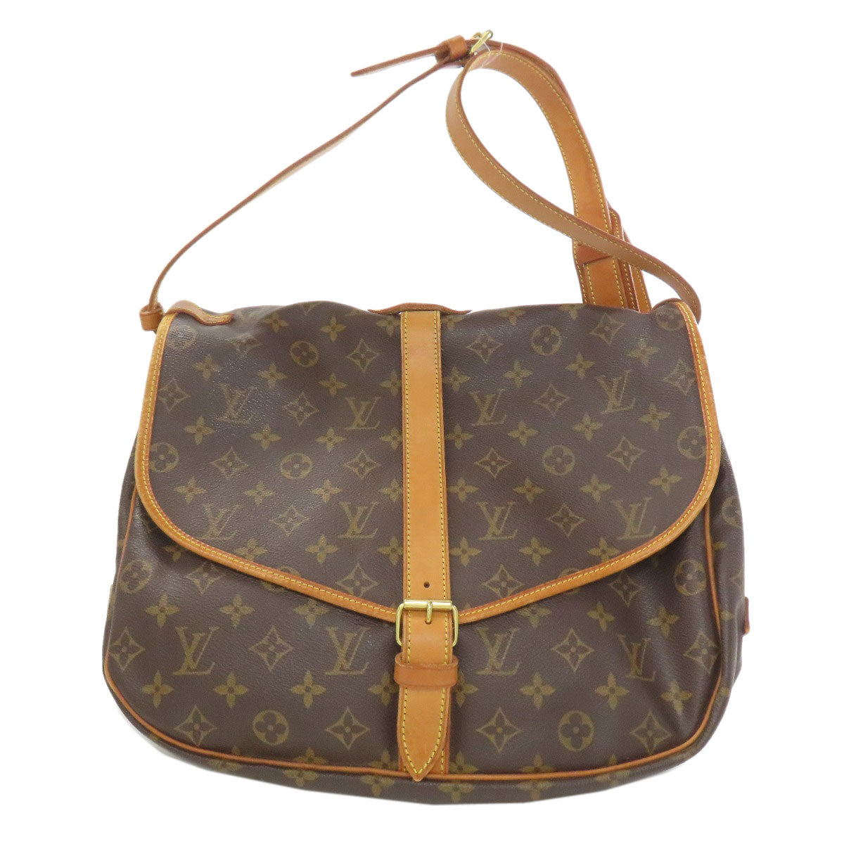 LOUIS VUITTON ルイヴィトン M40662 ソミュールGM ショルダーバッグ モノグラムキャンバス レディース 中古