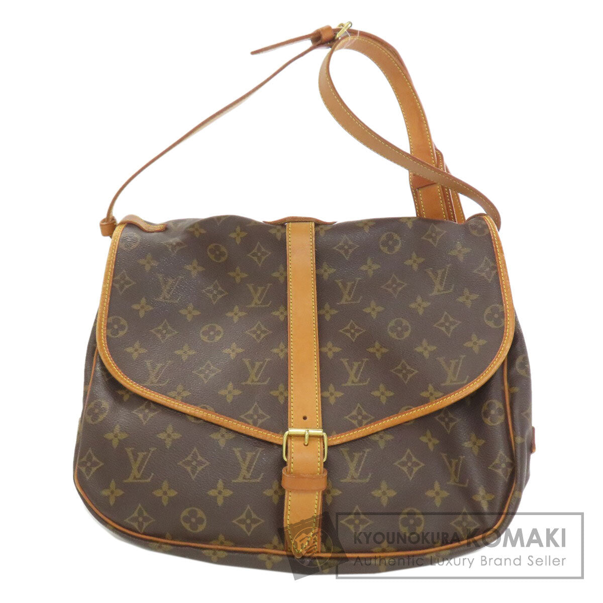 LOUIS VUITTON ルイヴィトン M40662 ソミュールGM ショルダーバッグ モノグラムキャンバス レディース 中古