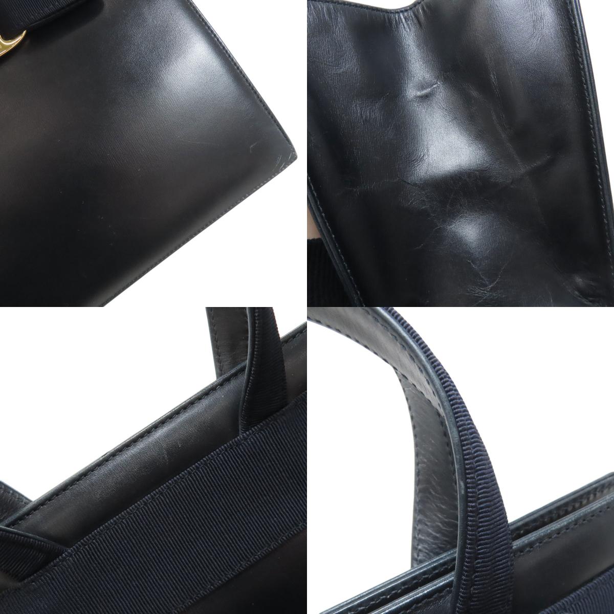 Salvatore Ferragamo サルヴァトーレフェラガモ ヴァラリボン 2WAY ハンドバッグ レザー レディース 中古
