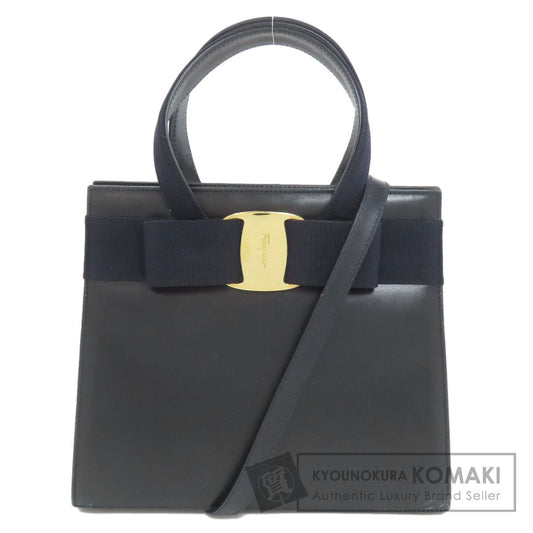 Salvatore Ferragamo サルヴァトーレフェラガモ ヴァラリボン 2WAY ハンドバッグ レザー レディース 中古