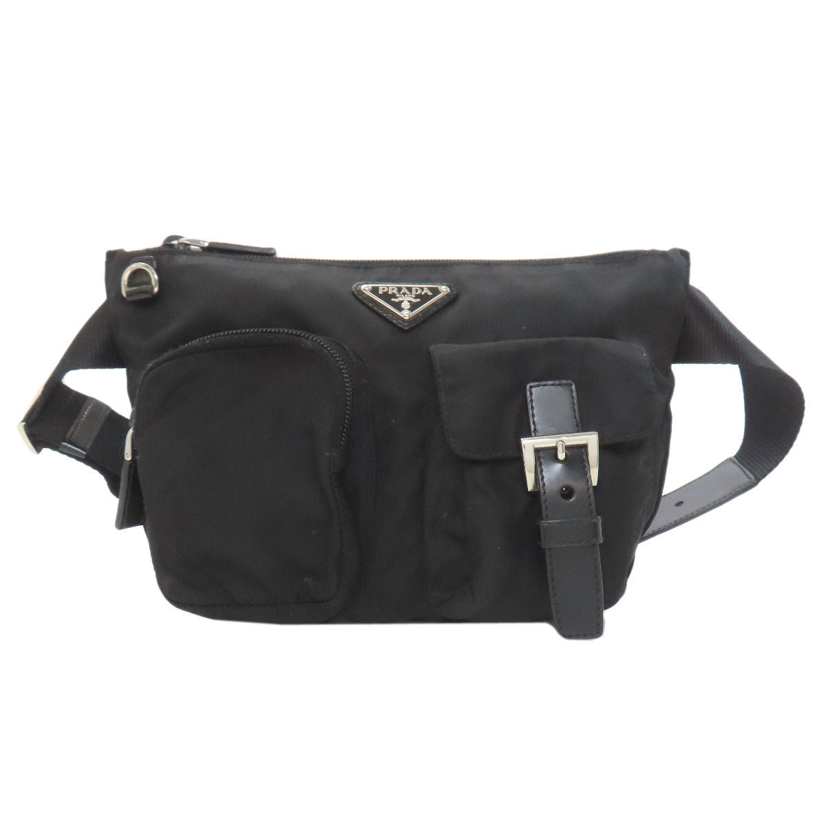 PRADA プラダ ロゴ金具 ボディバッグ ナイロン レディース 中古