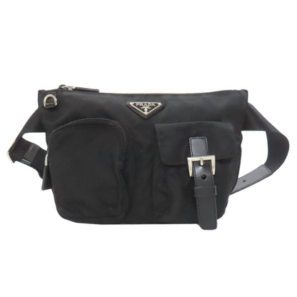 PRADA プラダ ロゴ金具 ボディバッグ ナイロン レディース 中古