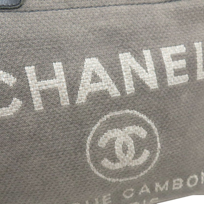 CHANEL シャネル ドーヴィル シルバー金具 トートバッグ キャンバス レディース 中古
