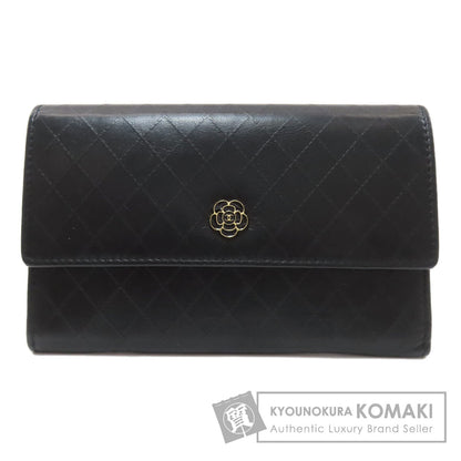 CHANEL シャネル カメリア マトラッセ 銀座限定 ゴールド金具 長財布（小銭入れあり） ラムスキン レディース 中古