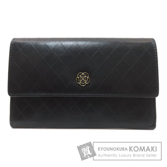 CHANEL シャネル カメリア マトラッセ 銀座限定 ゴールド金具 長財布（小銭入れあり） ラムスキン レディース 中古