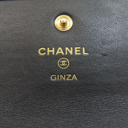 CHANEL シャネル カメリア マトラッセ 銀座限定 ゴールド金具 長財布（小銭入れあり） ラムスキン レディース 中古