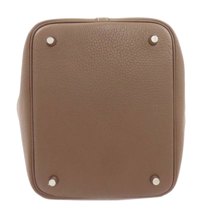 HERMES エルメス ピコタンロックMM エトープ シルバー金具 ハンドバッグ トリヨン レディース 中古