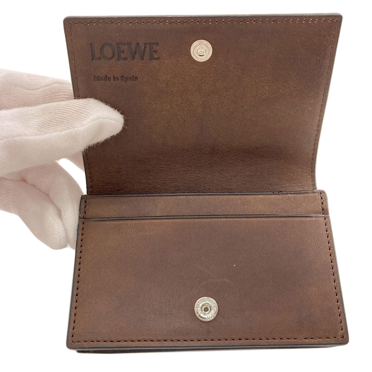 LOEWE ロエベ アナグラム カードケース カーフ レディース 中古