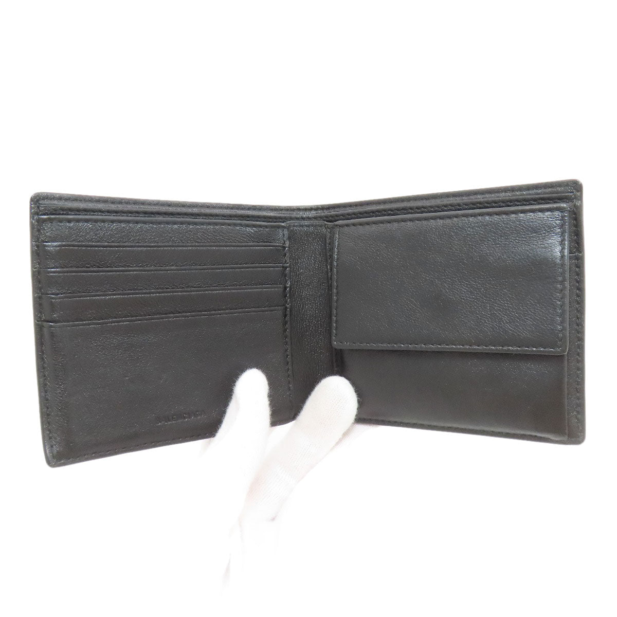BALENCIAGA バレンシアガ 594315 ロゴ 二つ折り財布（小銭入れあり） レザー メンズ 中古