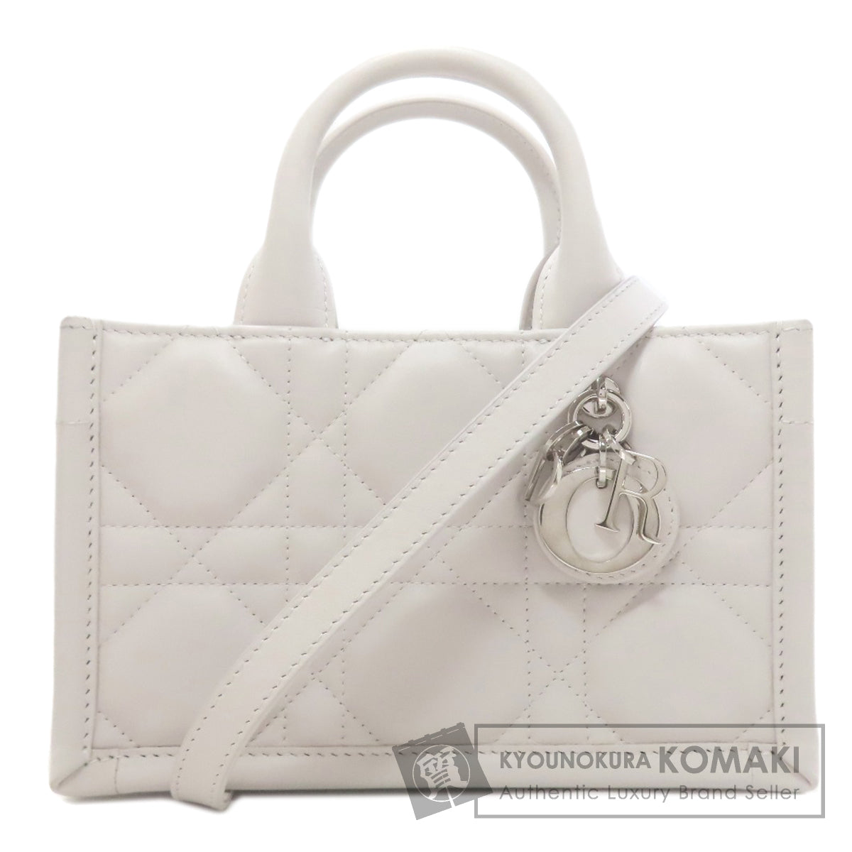 CHRISTIAN DIOR クリスチャンディオール ブックトート ミニ マクロ カナージュ 2WAY ハンドバッグ カーフ レディース 中古