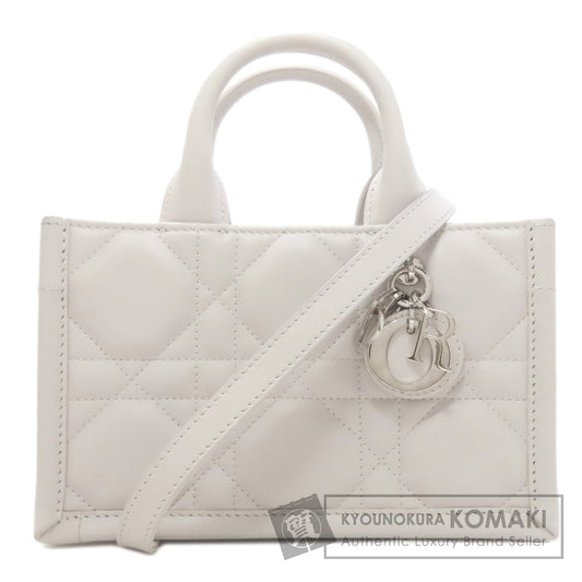 CHRISTIAN DIOR クリスチャンディオール ブックトート ミニ マクロ カナージュ 2WAY ハンドバッグ カーフ レディース 中古