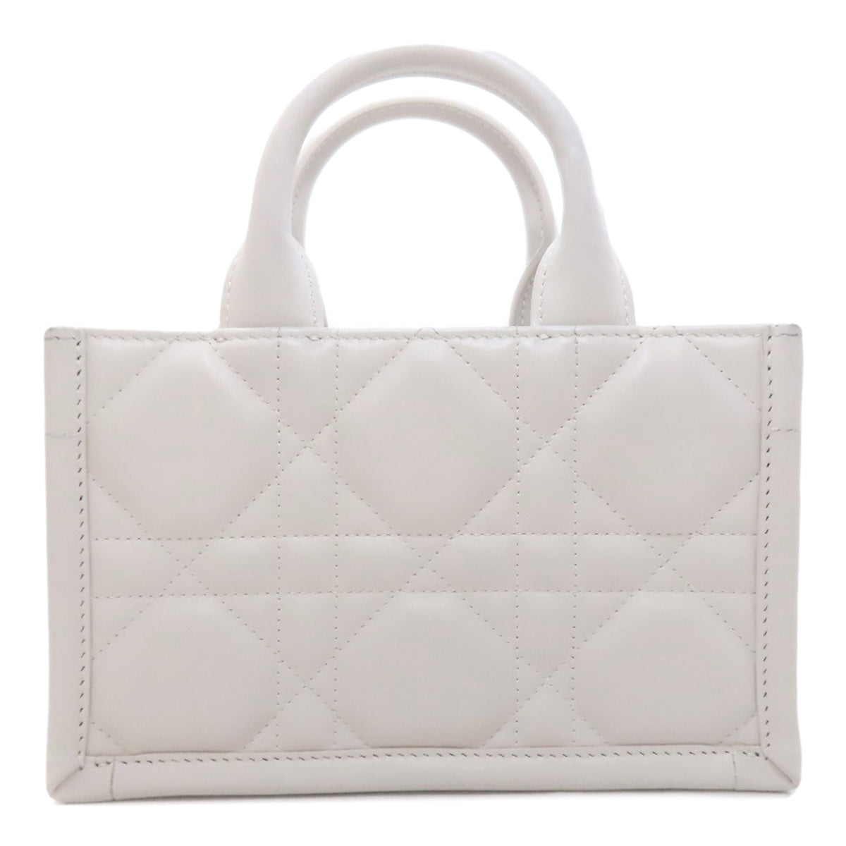 CHRISTIAN DIOR クリスチャンディオール ブックトート ミニ マクロ カナージュ 2WAY ハンドバッグ カーフ レディース 中古