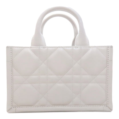 CHRISTIAN DIOR クリスチャンディオール ブックトート ミニ マクロ カナージュ 2WAY ハンドバッグ カーフ レディース 中古