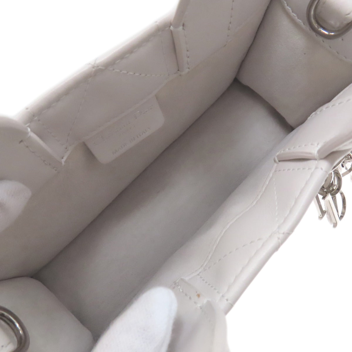 CHRISTIAN DIOR クリスチャンディオール ブックトート ミニ マクロ カナージュ 2WAY ハンドバッグ カーフ レディース 中古