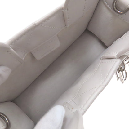CHRISTIAN DIOR クリスチャンディオール ブックトート ミニ マクロ カナージュ 2WAY ハンドバッグ カーフ レディース 中古