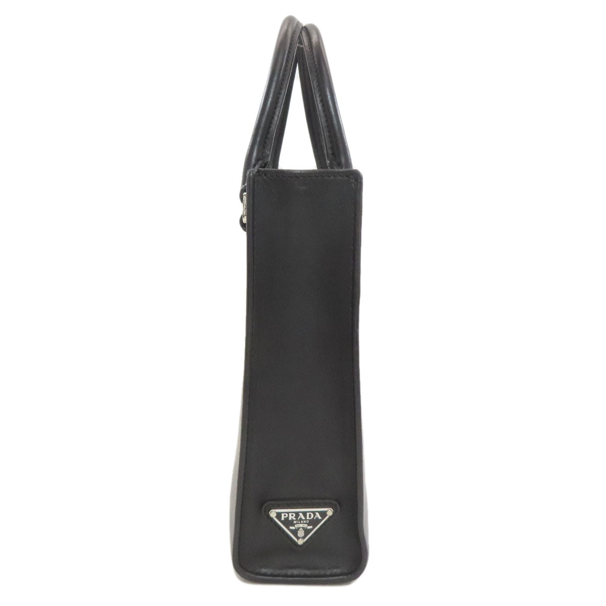 PRADA プラダ 1BA333 エンボスロゴ 2WAY ハンドバッグ ソフトカーフ レディース 中古