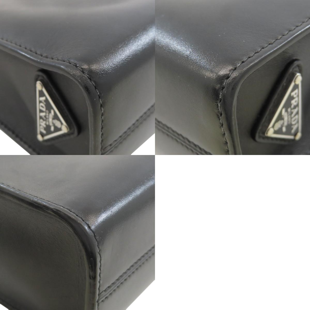 PRADA プラダ 1BA333 エンボスロゴ 2WAY ハンドバッグ ソフトカーフ レディース 中古