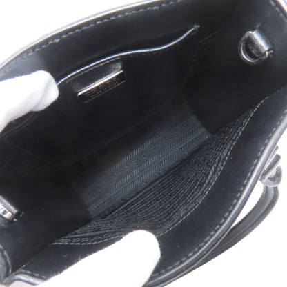 PRADA プラダ 1BA333 エンボスロゴ 2WAY ハンドバッグ ソフトカーフ レディース 中古