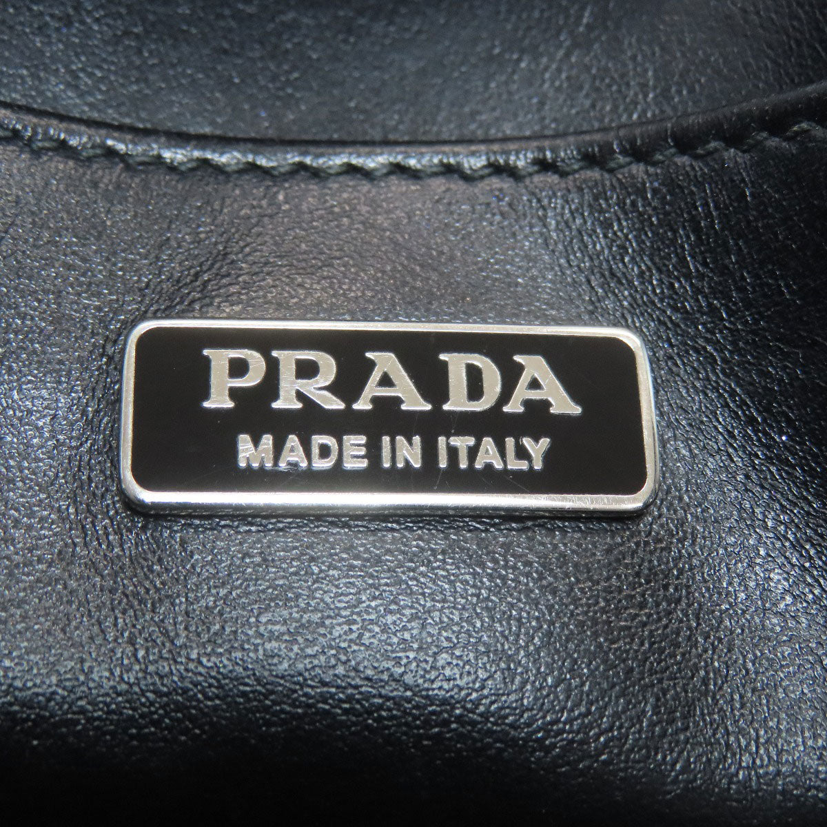 PRADA プラダ 1BA333 エンボスロゴ 2WAY ハンドバッグ ソフトカーフ レディース 中古