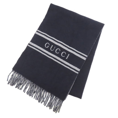 GUCCI グッチ 795304 ロゴ マフラー カシミヤ レディース 中古