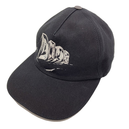 CHRISTIAN DIOR クリスチャンディオール ロゴ 帽子 コットン レディース 中古