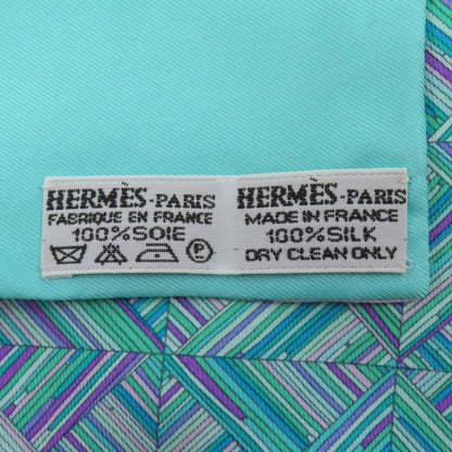 HERMES エルメス 幾何学模様 スカーフ シルク レディース 中古