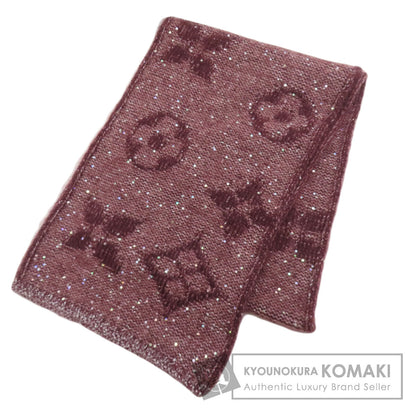 LOUIS VUITTON ルイヴィトン モノグラム スパンコール マフラー モヘヤ レディース 中古